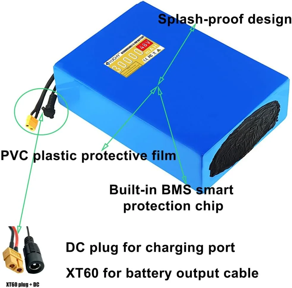 باتری لیتیومی 48 ولت قابل شارژ 30 آمپر ساعت به همراه شارژر، باتری جایگزین 48 ولت برای کیت های تبدیل موتور 1400 وات باتری لیتیومی 48 ولت قابل شارژ 30 آمپر ساعت به همراه شارژر، باتری جایگزین 48 ولت برای کیت های تبدیل موتور 1400 وات