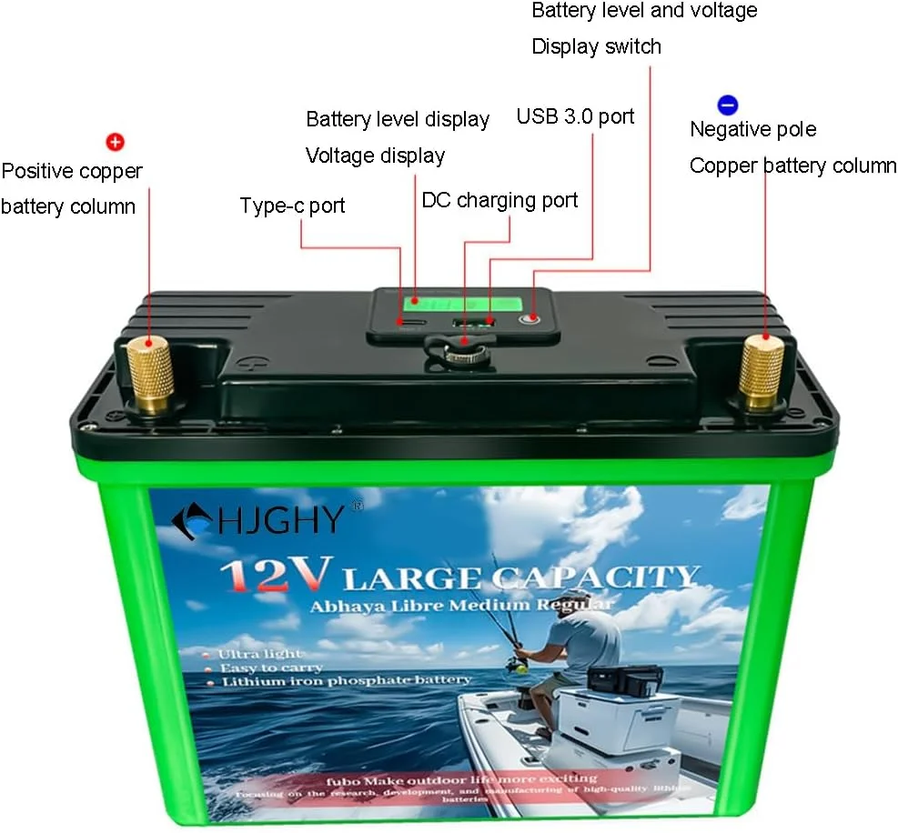 باتری لیتیومی قابل حمل LiFePO4 با ولتاژ 12.8 ولت، ظرفیت 20 و 30 آمپر ساعت، جایگزین باتری فسفات آهن لیتیوم 12 ولت برای استفاده خانگی، مواقع اضطراری و کمپینگ، 12.8 ولت، 30 آمپر ساعت