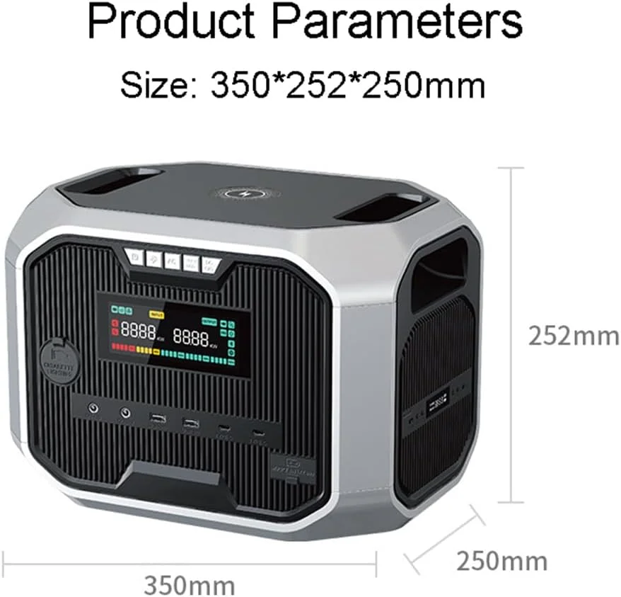 نیروگاه برق قابل حمل 1200 وات LiFePO4 باتری پشتیبان فسفات آهن لیتیوم ژنراتور خورشیدی الکترونیکی برای کمپینگ، مسافرت با RV، فضای باز و برق اضطراری