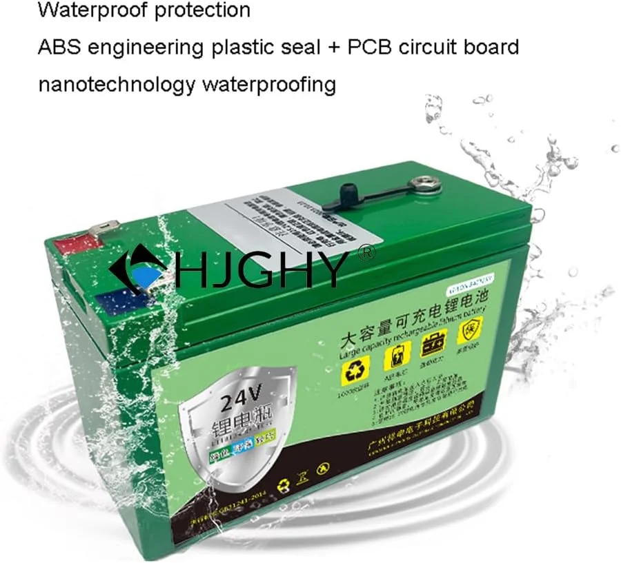 پاور استیشن قابل حمل باتری لیتیومی 24 ولت 10 آمپر ساعت 12 آمپر ساعت 6 آمپر ساعت 8 آمپر ساعت با بیش از 2000 چرخه عمیق به همراه شارژر برای ماهی یاب، روشنایی، چرخ های برقی، روشنایی، ماشین چمن زنی، 24 ولت، 6 آمپر ساعت