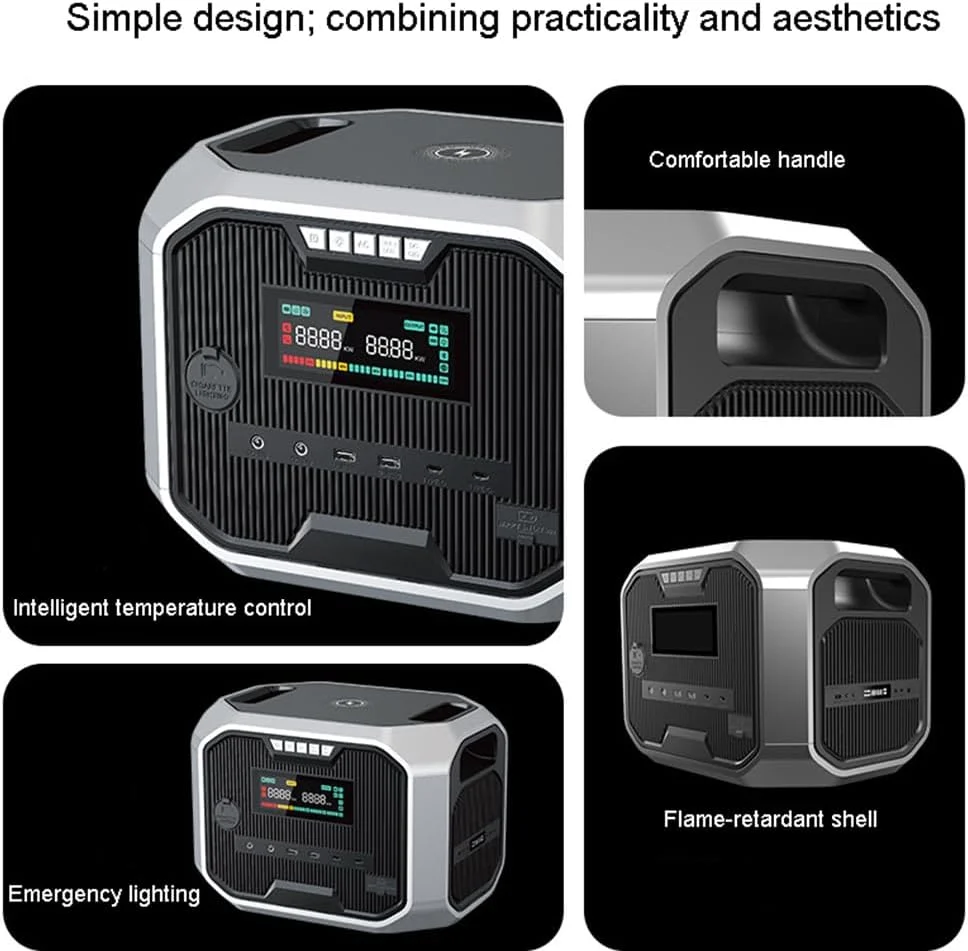 نیروگاه برق قابل حمل 1200 وات LiFePO4 باتری پشتیبان فسفات آهن لیتیوم ژنراتور خورشیدی الکترونیکی برای کمپینگ، مسافرت با RV، فضای باز و برق اضطراری