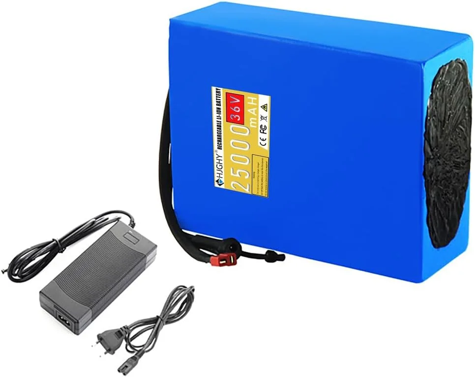 باطری لیتیومی PVC 36 ولت 25 آمپر ساعت باطری قابل تعویض به همراه شارژر، بسته باطری لیتیوم یون 36 ولت برای کیت های تبدیل موتور 900 وات