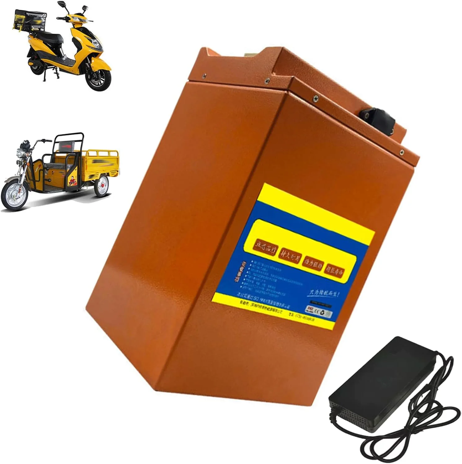 باطری لیتیوم-یون موتورسیکلت 60 ولت 48 ولت 60 ولت 72 ولت 40 آمپر ساعت 50 آمپر ساعت 60 آمپر ساعت 70 آمپر ساعت 80 آمپر ساعت بسته باطری لیتیومی موتور سیکلت برقی برای موتور 0-6000 وات به همراه شارژر، 60 ولت، 80 آمپر ساعت