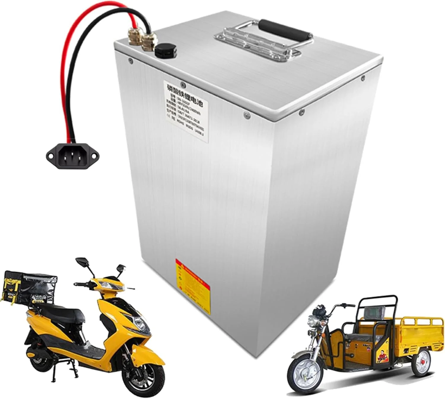 بسته باتری لیتیومی موتور سیکلت 48 ولت 60 ولت 72 ولت 40 آمپر ساعت 50 آمپر ساعت 55 آمپر ساعت 58 آمپر ساعت 66.2 آمپر ساعت، باتری های متحرک موتور سیکلت 60 ولت 72 ولت به همراه شارژر برای موتورهای برقی 0-5000 وات، سه چرخه و گلف کارت، 48 ولت، 55 آمپر ساعت