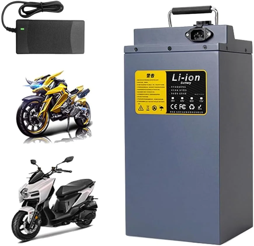 باطری موتورسیکلت 60 ولت لیتیوم-یونی 15Ah 20Ah 25Ah 30Ah 35Ah به همراه شارژر برای موتورهای دو چرخ 0-2100W، 60 ولت 30 آمپر ساعت