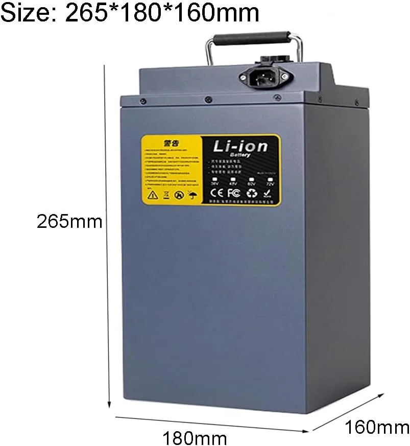 باطری موتورسیکلت 60 ولت لیتیوم-یونی 15Ah 20Ah 25Ah 30Ah 35Ah به همراه شارژر برای موتورهای دو چرخ 0-2100W، 60 ولت 30 آمپر ساعت