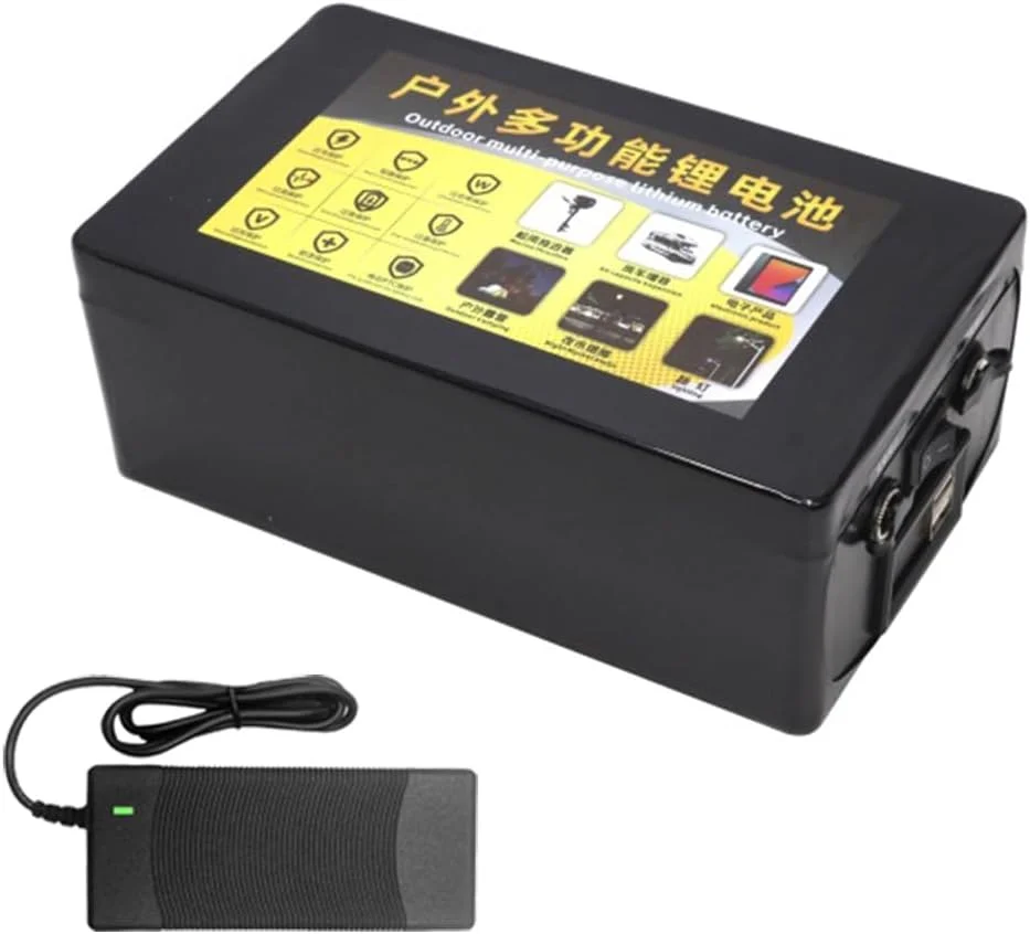 باتری لیتیومی 12 ولت 20 آمپر ساعت 30 آمپر ساعت قابل حمل مناسب برای روشنایی، سیستم صوتی و نظارت به همراه شارژر