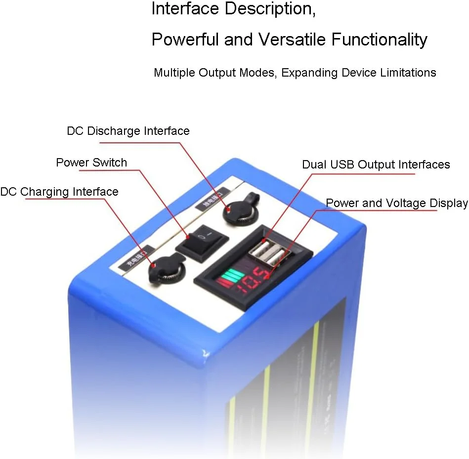 باتری لیتیومی 12 ولت 20 آمپر ساعت 30 آمپر ساعت قابل حمل مناسب برای روشنایی، سیستم صوتی و نظارت به همراه شارژر
