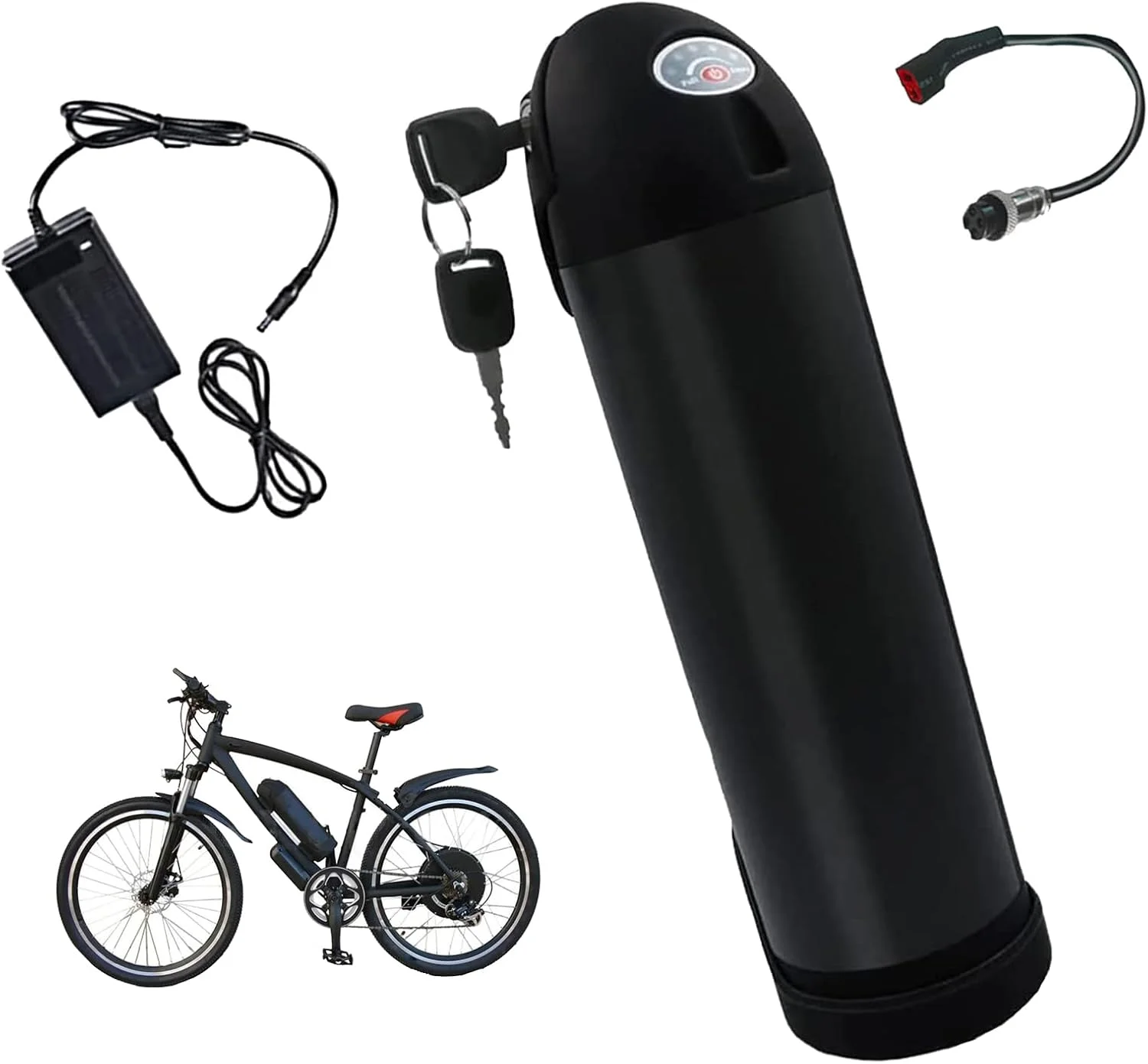 باتری لیتیومی بطری آب 48 ولت 8، 10، 13، 15، 17.5 آمپر ساعت، بسته باتری لیتیومی دوچرخه برقی 48 ولت با شارژر برای کیت های تبدیل موتور 0-850 وات