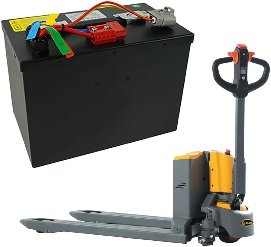 باطری لیتیومی ۲۴ ولت ۴۰ آمپر ساعت برای جک پالت برقی، دارای سیستم مدیریت هوشمند باتری (BMS) داخلی برای کیت موتور لیفتراک برقی ۰-۹۵۰ وات ۲۴ ولت Lifepo4 به همراه دسته