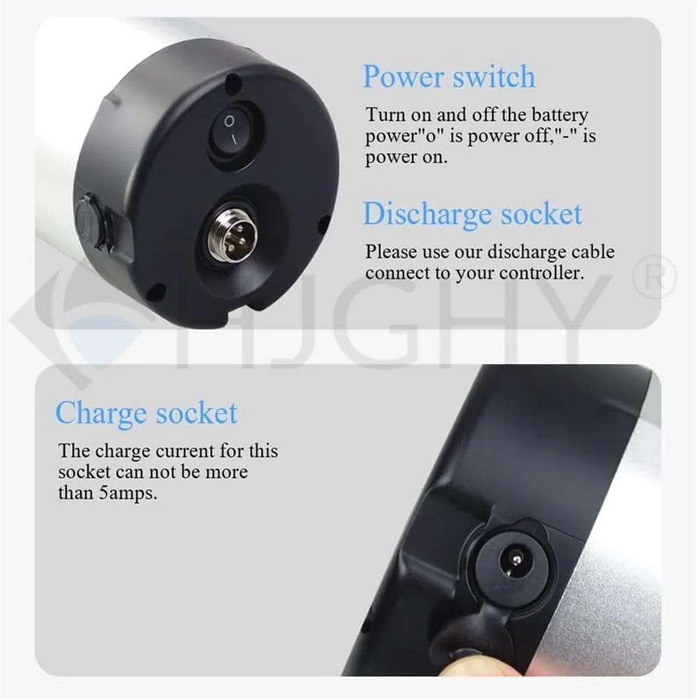 باتری لیتیومی قمقمه‌ای دوچرخه برقی 36 ولت 10 آمپر ساعت 12 آمپر ساعت 14 آمپر ساعت 8 آمپر ساعت 48 ولت 11 آمپر ساعت 8 آمپر ساعت 9 آمپر ساعت با شارژر برای موتور دوچرخه برقی 0-550 وات، 48 ولت 8 آمپر ساعت