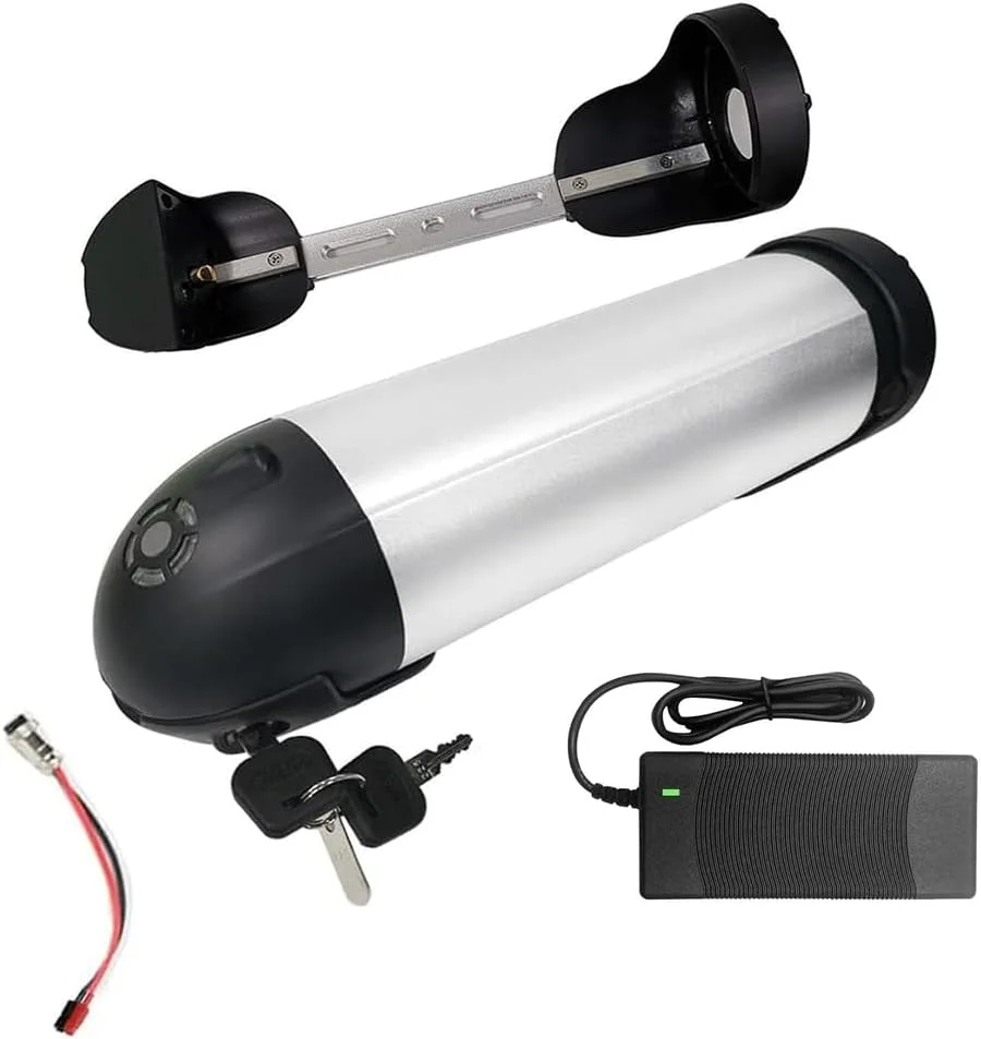 باتری لیتیومی کتری شکل دوچرخه برقی 36 ولت 8 آمپر ساعت 10 آمپر ساعت 12 آمپر ساعت 14 آمپر ساعت 48 ولت 9 آمپر ساعت 8 آمپر ساعت 11 آمپر ساعت به همراه شارژر و قفل ایمنی، 36 ولت 8 آمپر ساعت