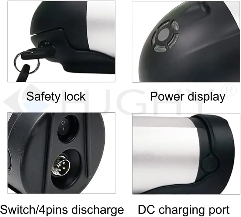 باتری لیتیومی کتری شکل دوچرخه برقی 36 ولت 8 آمپر ساعت 10 آمپر ساعت 12 آمپر ساعت 14 آمپر ساعت 48 ولت 9 آمپر ساعت 8 آمپر ساعت 11 آمپر ساعت به همراه شارژر و قفل ایمنی، 36 ولت 8 آمپر ساعت