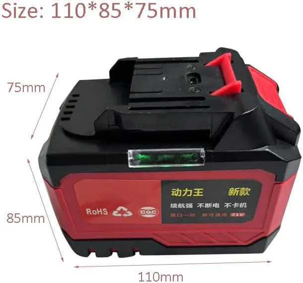 بسته 2 عددی باتری پاوربانک 21 ولت با ظرفیت بالا، باتری لیتیوم-یون جایگزین 3000 میلی آمپر ساعت و 4500 میلی آمپر ساعت سازگار با ابزارهای برقی بی سیم 21 ولت