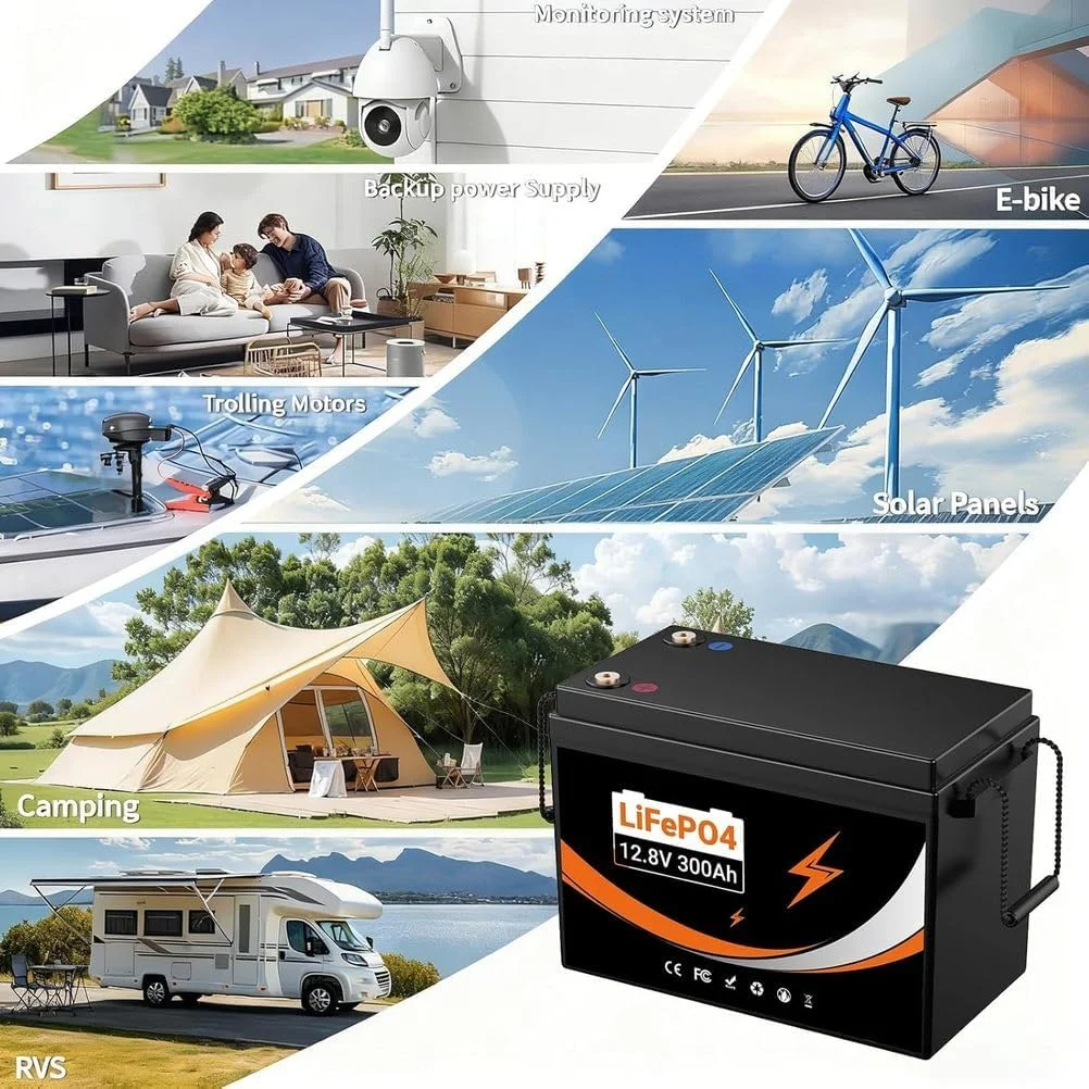 باتری LiFePO4 ۱۲ ولت ۳۰۰ آمپر ساعت با ظرفیت بسیار بزرگ، باتری لیتیومی ۳۶۰۰ وات برای گلف کارت، موتور ترولینگ، کامیون، کمپینگ