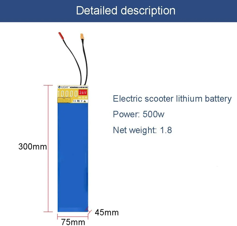 باطری اسکوتر برقی 36 ولت 6 آمپر ساعت، 7.8 آمپر ساعت، 10.5 آمپر ساعت، باطری لیتیومی جایگزین اسکوتر 36 ولت، لوازم جانبی برای باطری های داخلی اسکوتر M365 با دوشاخه XT30 و JST، 36 ولت، 10.5 آمپر ساعت