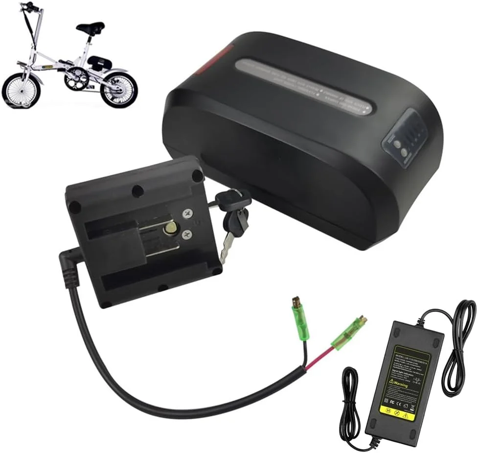 باتری لیتیومی 24 ولت 13 آمپر ساعت، 15 آمپر ساعت، 17.5 آمپر ساعت برای دوچرخه برقی، باتری 36 ولت 10.4 آمپر ساعت، 14 آمپر ساعت برای ویلچر برقی، باتری 48 ولت 10.5 آمپر ساعت تاشو با قابلیت تعویض و شارژر، 24 ولت، 17.5 آمپر ساعت