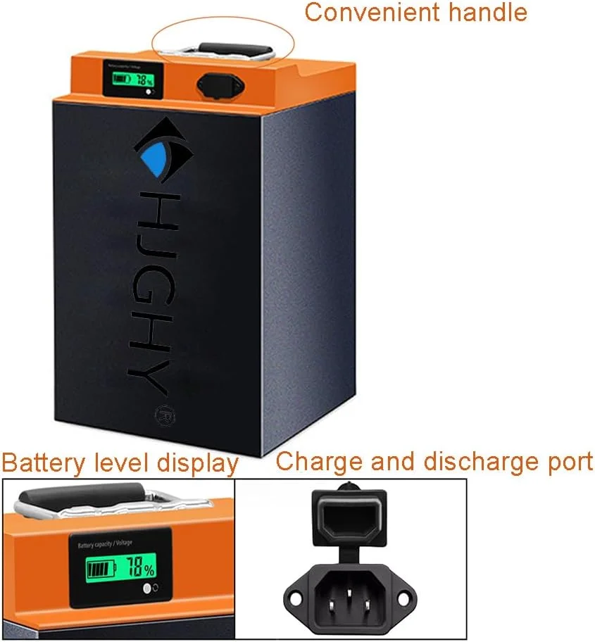 باطری موتور سیکلت برقی 60 ولت 72 ولت 35 آمپر ساعت 40 آمپر ساعت 50 آمپر ساعت 60 آمپر ساعت 80 آمپر ساعت 100 آمپر ساعت، باطری لیتیوم یون جایگزین با شارژر برای موتور برقی سه چرخه 50-7200 وات، 60 ولت 30 آمپر ساعت