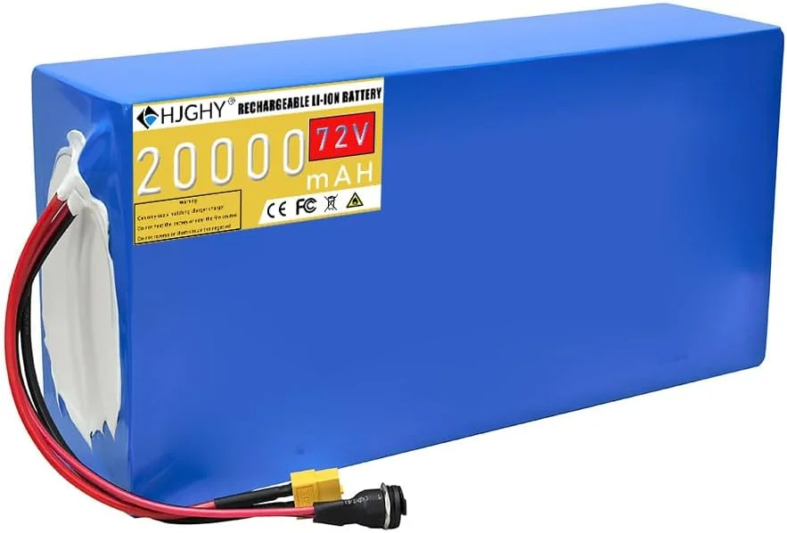 بسته باتری لیتیوم یونی 72 ولت 20 آمپر ساعت برای موتور سیکلت برقی، مناسب برای موتور اسکوتر 0-1500 وات به همراه شارژر