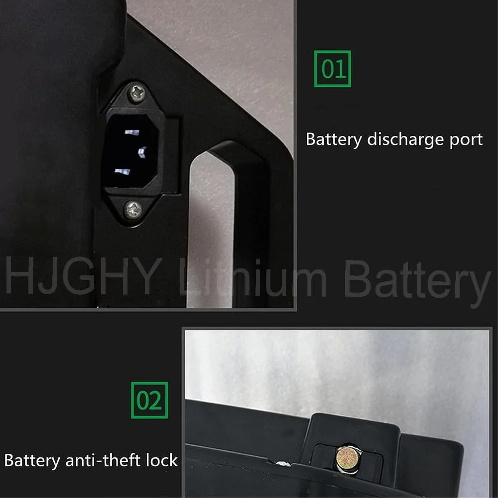 باطری لیتیوم-یونی 60 ولت 20 آمپر ساعت 25 آمپر ساعت برای موتور سیکلت برقی، اسکوتر و دوچرخه برقی به همراه شارژر، مناسب برای موتورهای 0 تا 1500 وات، 60 ولت 25 آمپر ساعت