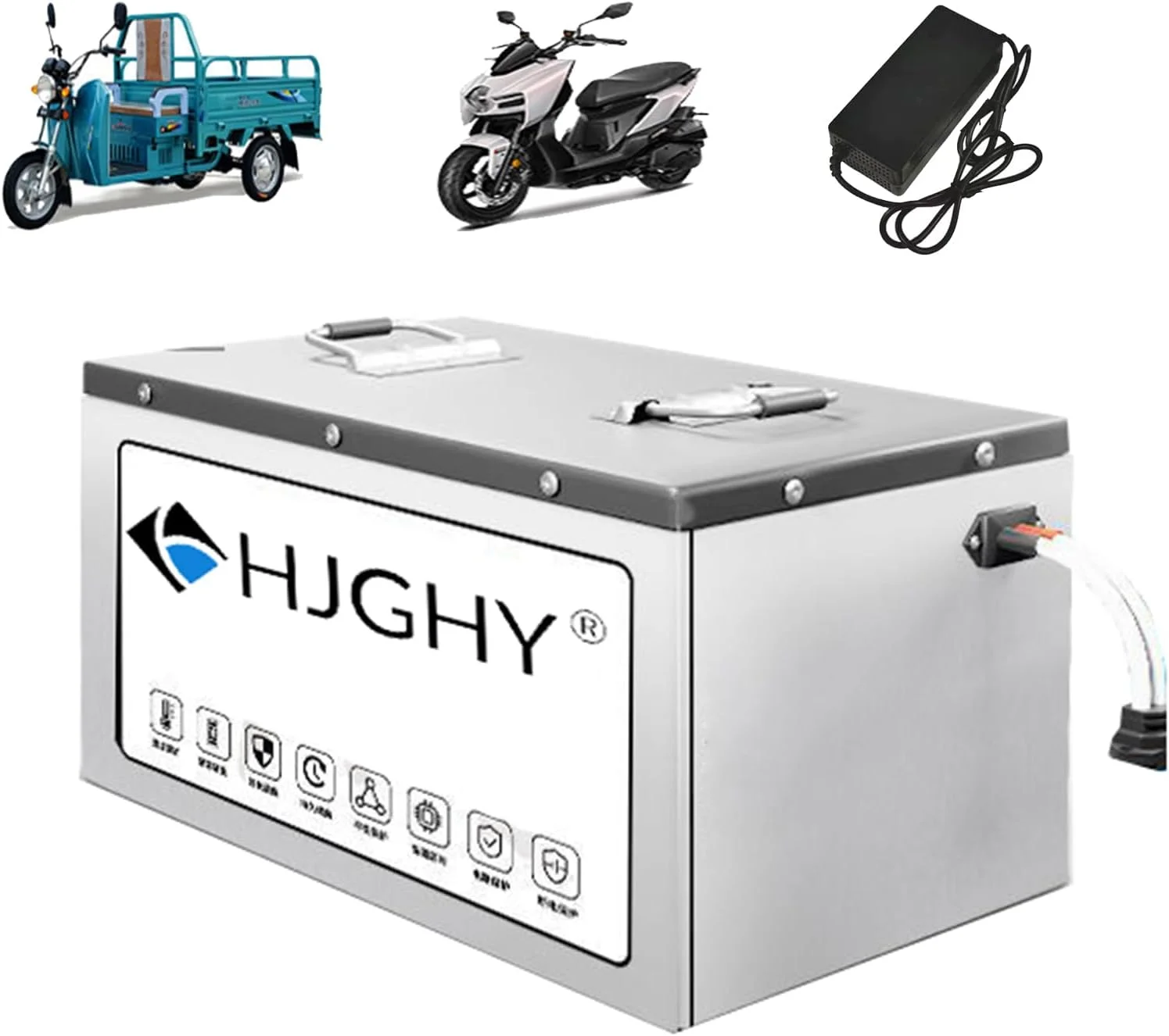 باطری موتور سیکلت برقی 48 ولت 60 ولت 72 ولت، 60 ولت 48 ولت 72 ولت 25 آمپر ساعت 35 آمپر ساعت 40 آمپر ساعت LiFePO4 لیتیوم آهن فسفات برای موتورهای برقی 0-3000 وات، سه چرخه، 48 ولت، 25 آمپر ساعت