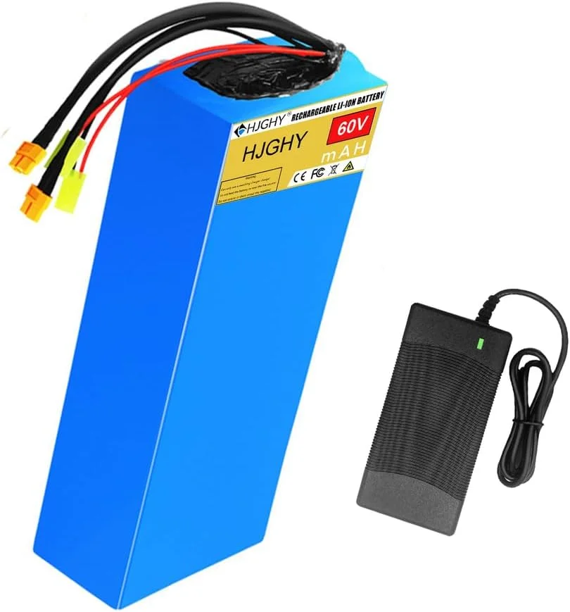 بسته باتری موتور سیکلت برقی 60 ولت، 60 ولت 12 آمپر ساعت، 15 آمپر ساعت، 20 آمپر ساعت، 25 آمپر ساعت، 30 آمپر ساعت لیتیوم یونی با شارژر برای موتور 0-1800 وات