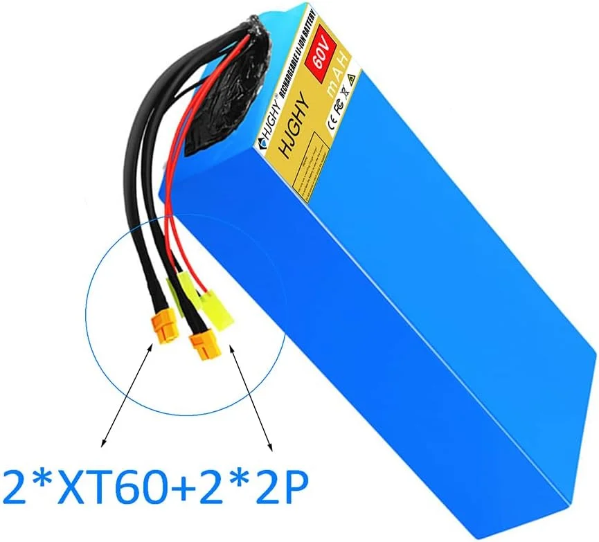 بسته باتری موتور سیکلت برقی 60 ولت، 60 ولت 12 آمپر ساعت، 15 آمپر ساعت، 20 آمپر ساعت، 25 آمپر ساعت، 30 آمپر ساعت لیتیوم یونی با شارژر برای موتور 0-1800 وات