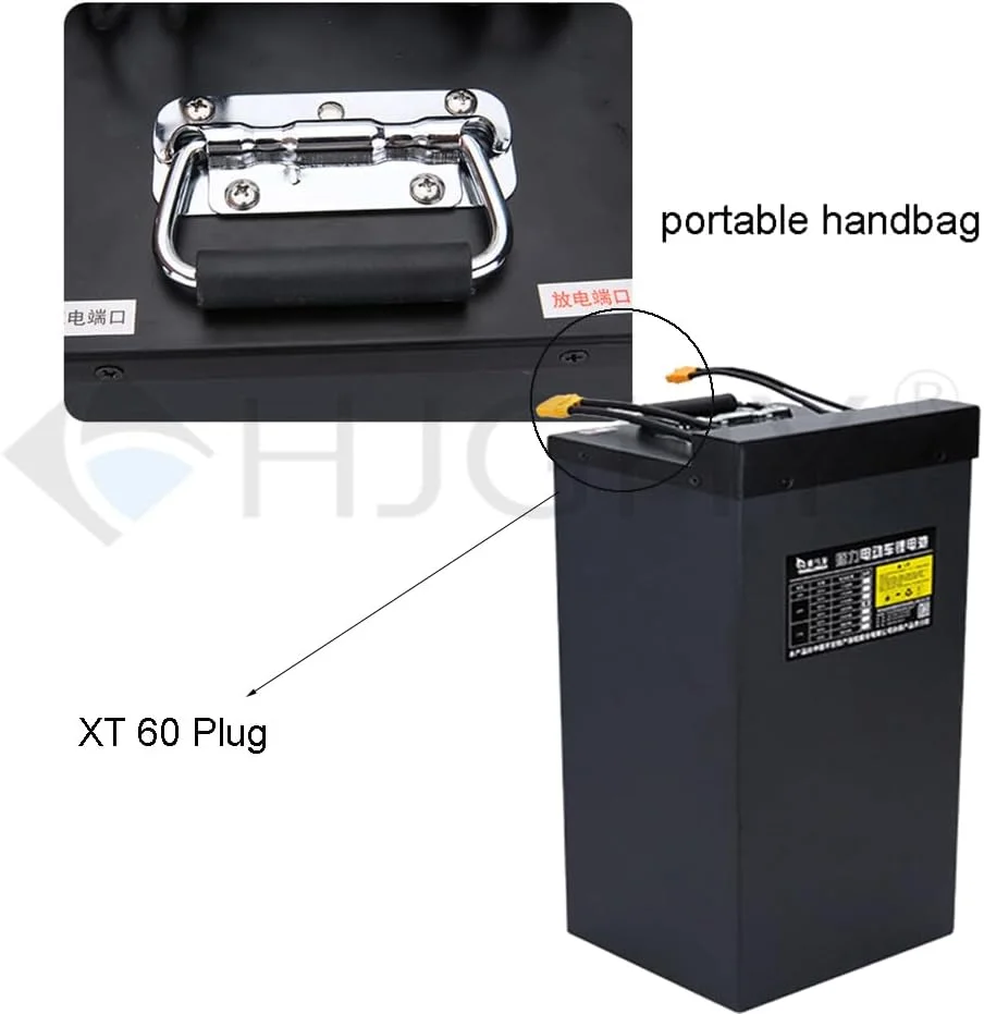 باطری موتور سیکلت برقی 60 ولت 50 آمپر ساعت 64 آمپر ساعت لیتیومی قابل شارژ 60 ولت به همراه شارژر برای موتور 0-4000 وات، 60 ولت 50 آمپر ساعت