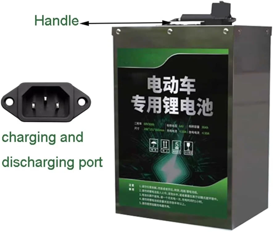 باطری موتور سیکلت برقی 60 ولت 30 آمپر ساعت 72 ولت 30 آمپر ساعت لیتیوم یون برای موتور سیکلت برقی 0-2200 وات به همراه شارژر، 60 ولت 30 آمپر ساعت