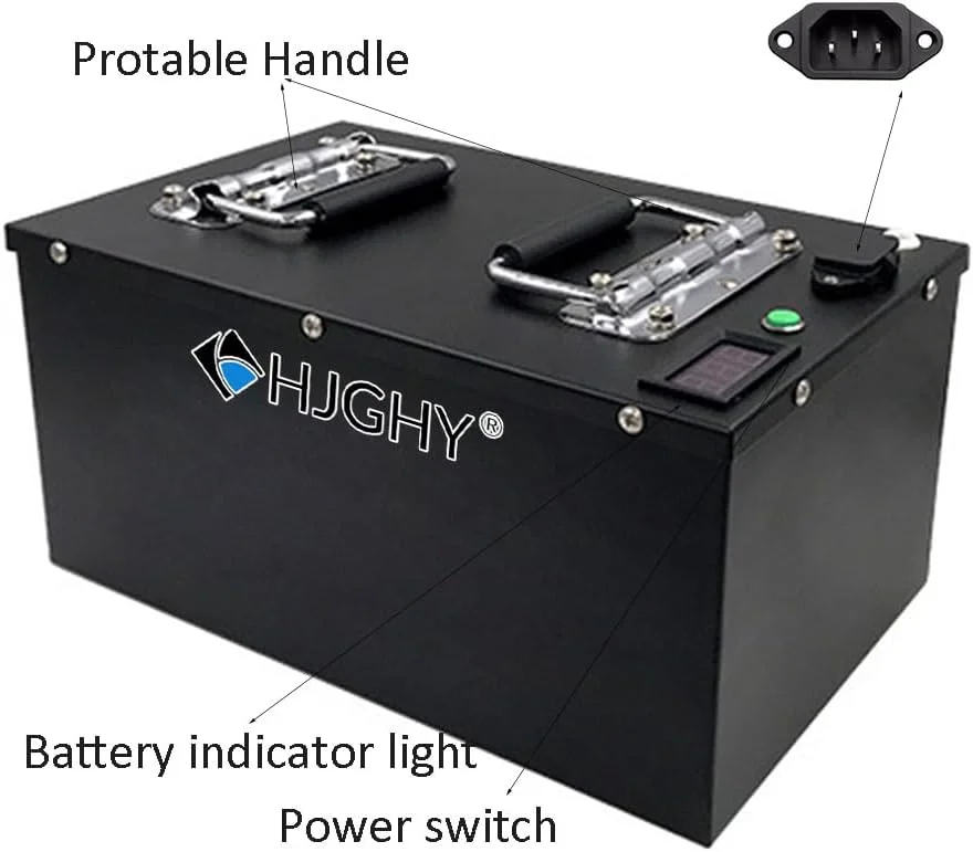 باتری لیتیومی 48 ولت برای لیفتراک برقی، جایگزین باتری پالت تراک برقی 48 ولت، باتری موتور سیکلت برقی 3000 وات به همراه دسته، 46 آمپر ساعت، 50 آمپر ساعت، 60 آمپر ساعت