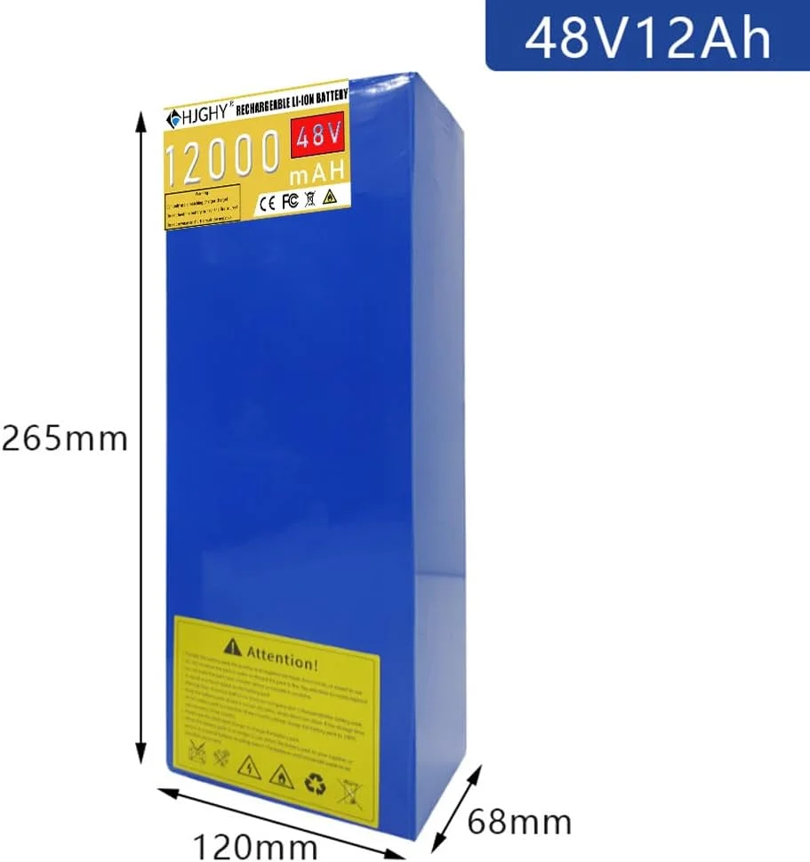 باطری لیتیومی 48 ولت 10 آمپر ساعت 12 آمپر ساعت 15 آمپر ساعت 18 آمپر ساعت 20 آمپر ساعت 4.5 آمپر ساعت 6 آمپر ساعت 8 آمپر ساعت برای دوچرخه برقی و اسکوتر، بسته باطری لیتیوم-یونی قابل شارژ برای موتور اسکوتر و دوچرخه برقی، 48 ولت، 12 آمپر ساعت