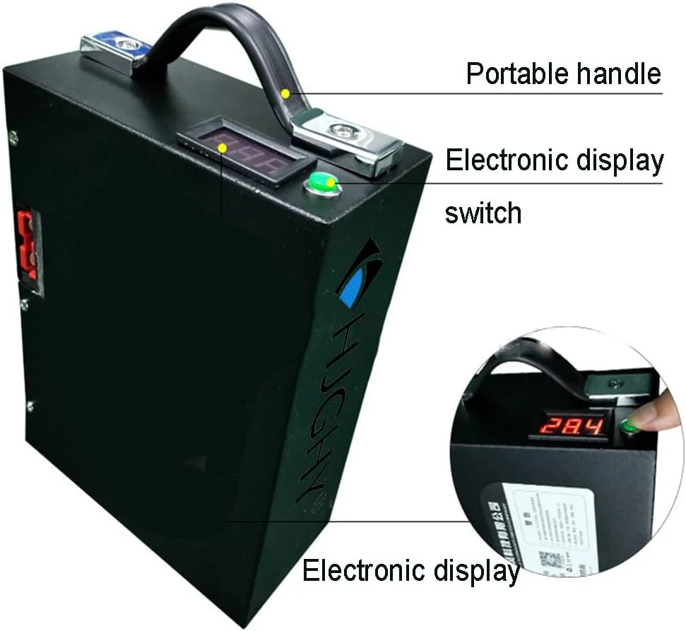 باطری لیتیومی 24 ولت 20 آمپر ساعت 25 آمپر ساعت لیفتراک برقی 48 ولت 10 آمپر ساعت 15 آمپر ساعت 30 آمپر ساعت برای کیت های تبدیل موتور 500W-1500W به همراه دسته، 48v 30ah