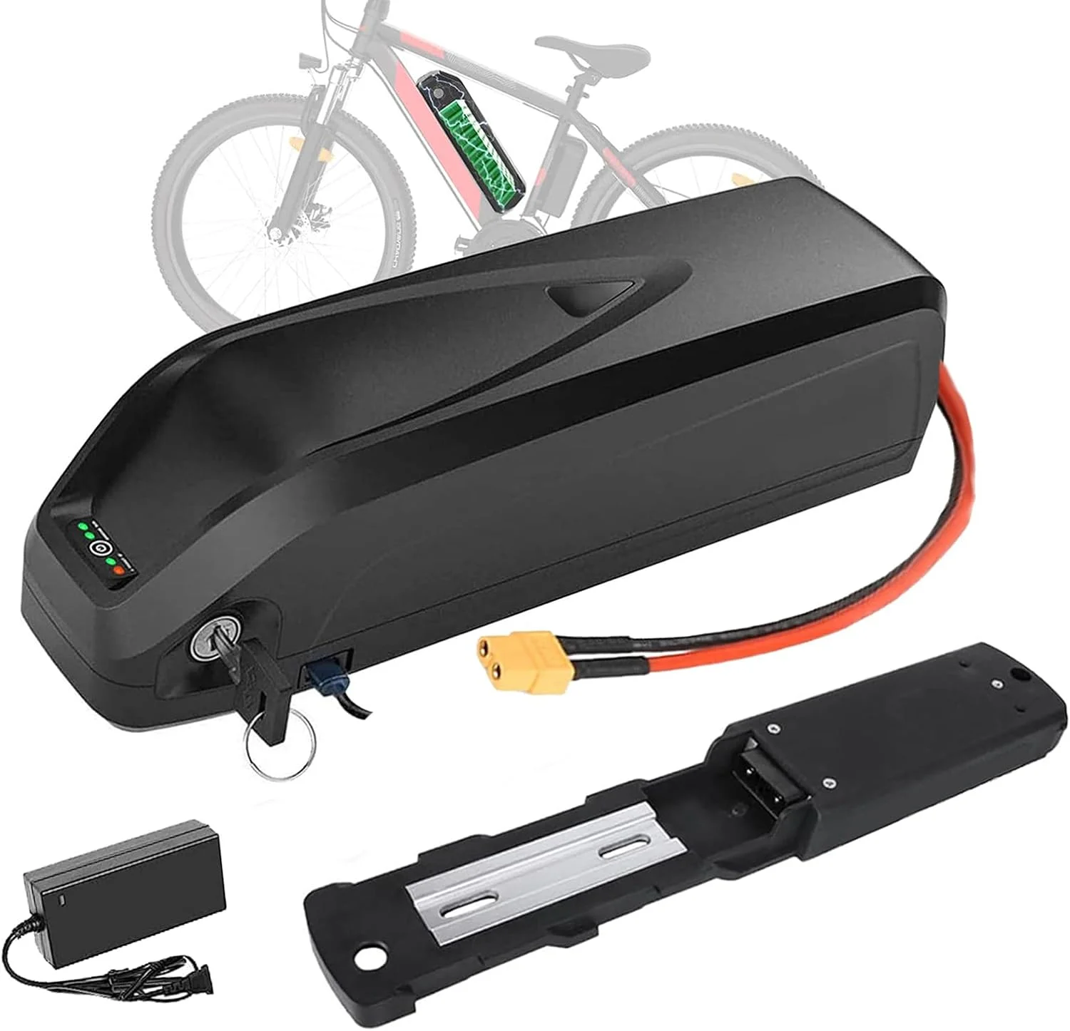 باطری لیتیوم یونی 36 ولت 8 آمپر ساعت، 10 آمپر ساعت، 13 آمپر ساعت، 15 آمپر ساعت EBike Downtube و باطری 48 ولت 8 آمپر ساعت، 10 آمپر ساعت، 13 آمپر ساعت، 15 آمپر ساعت دوچرخه الکتریکی به همراه شارژر BMS برای موتور دوچرخه کوهستانی 0-750 وات، 48 ولت، 8 آمپر ساعت