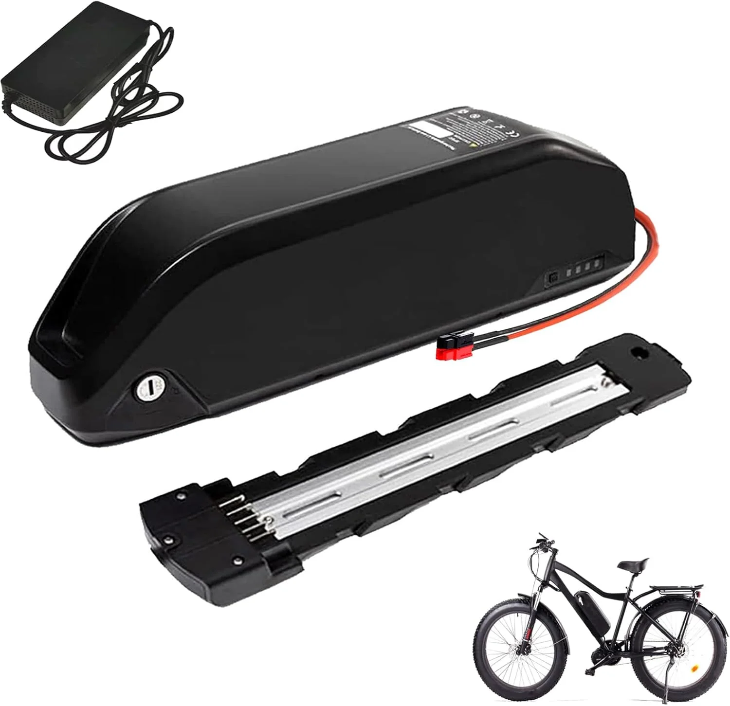 باتری لیتیوم یون ۳۶ ولت ۴۸ ولت مناسب لوله پایین دوچرخه، ۱۳ آمپر ساعت ۱۵ آمپر ساعت ۱۸.۲ آمپر ساعت ۲۳.۴ آمپر ساعت به همراه شارژر برای موتور دوچرخه کوهستانی ۰-۱۰۰۰ وات، Anderson، ۴۸ ولت ۱۵ آمپر ساعت