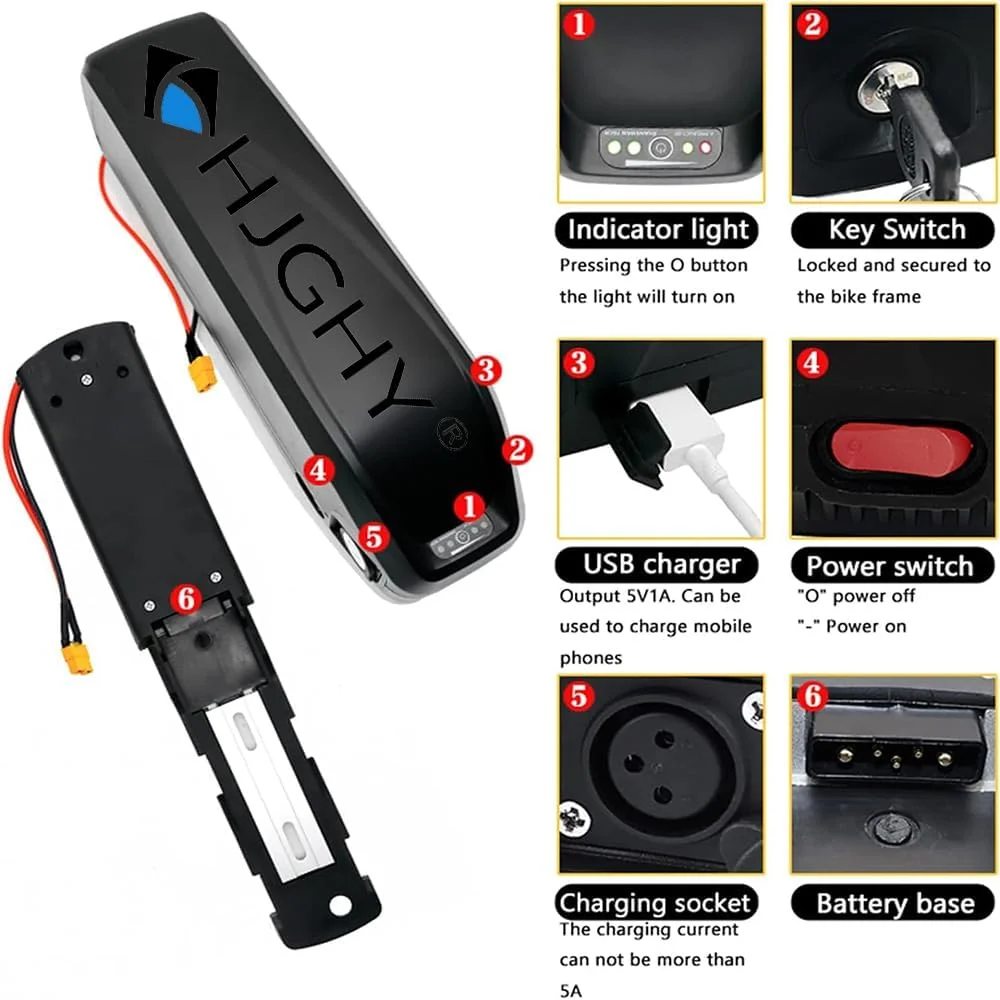 باطری لیتیوم یونی 36 ولت 8 آمپر ساعت، 10 آمپر ساعت، 13 آمپر ساعت، 15 آمپر ساعت EBike Downtube و باطری 48 ولت 8 آمپر ساعت، 10 آمپر ساعت، 13 آمپر ساعت، 15 آمپر ساعت دوچرخه الکتریکی به همراه شارژر BMS برای موتور دوچرخه کوهستانی 0-750 وات، 48 ولت، 8 آمپر ساعت