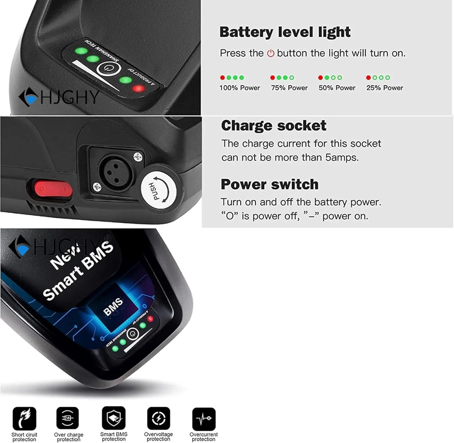 باتری لیتیوم یونی 48 ولت برای دوچرخه برقی، مناسب موتور 0-1000 وات، مدل S039 3، با پورت USB و شارژر، 48 ولت 20 آمپر ساعت