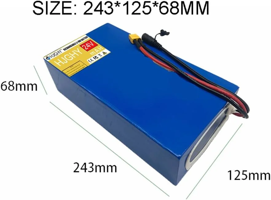 بسته باتری لیتیومی 24 ولت با ظرفیت بالا 30 آمپر ساعت 54 آمپر ساعت، منبع تغذیه قابل شارژ 24 ولت 6S 7S برای AGV فضای باز، دریل برقی، جاروبرقی، 25.2 ولت 30 آمپر ساعت