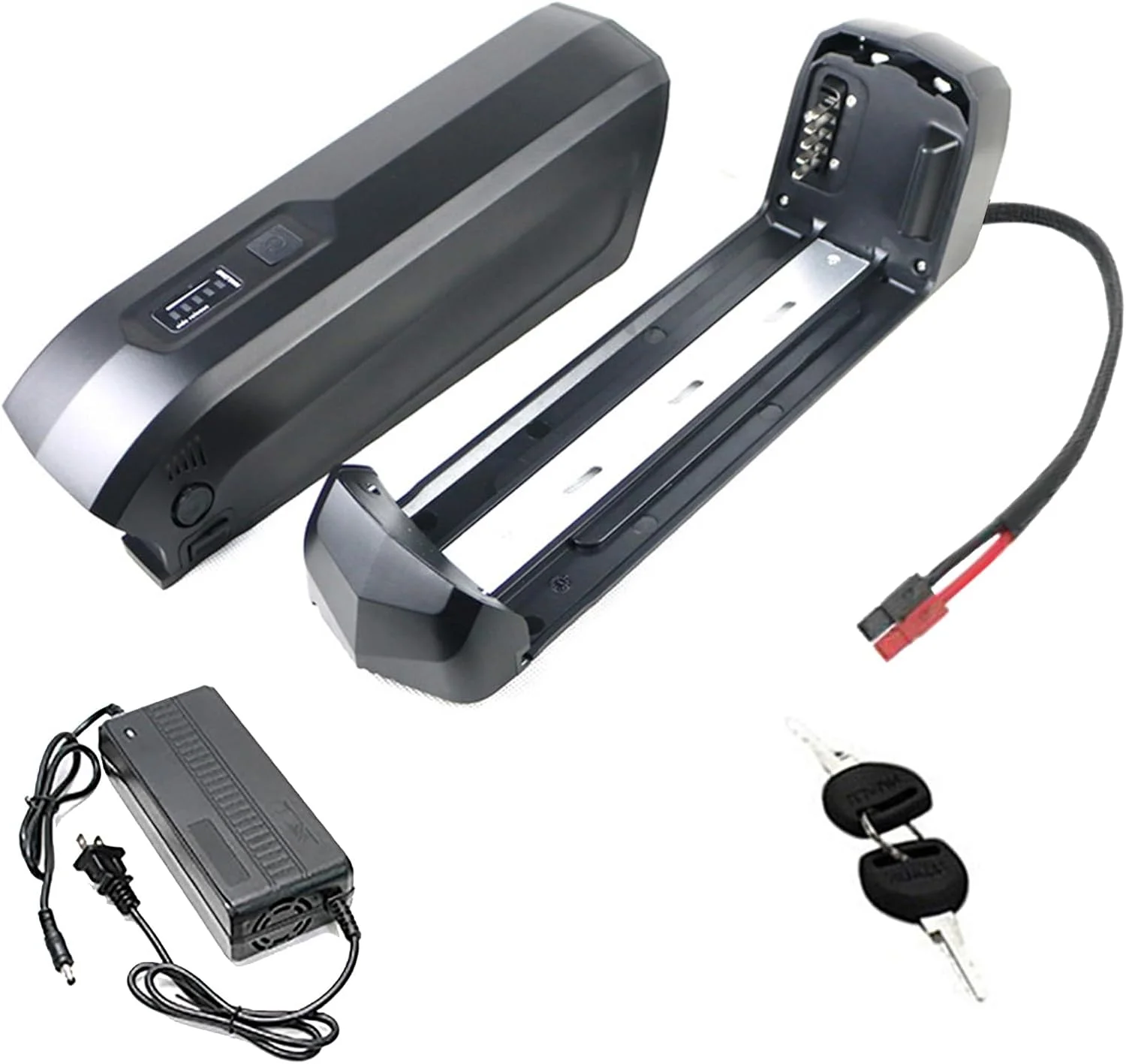 باتری لیتیوم-یونی 36 ولت 13 آمپر ساعت و باتری های دوچرخه برقی 48 ولت 10 آمپر ساعت با رابط USB و نمایشگر نیرو، باتری لوله پایین برای کیت های تبدیل موتور 250 وات - 500 وات