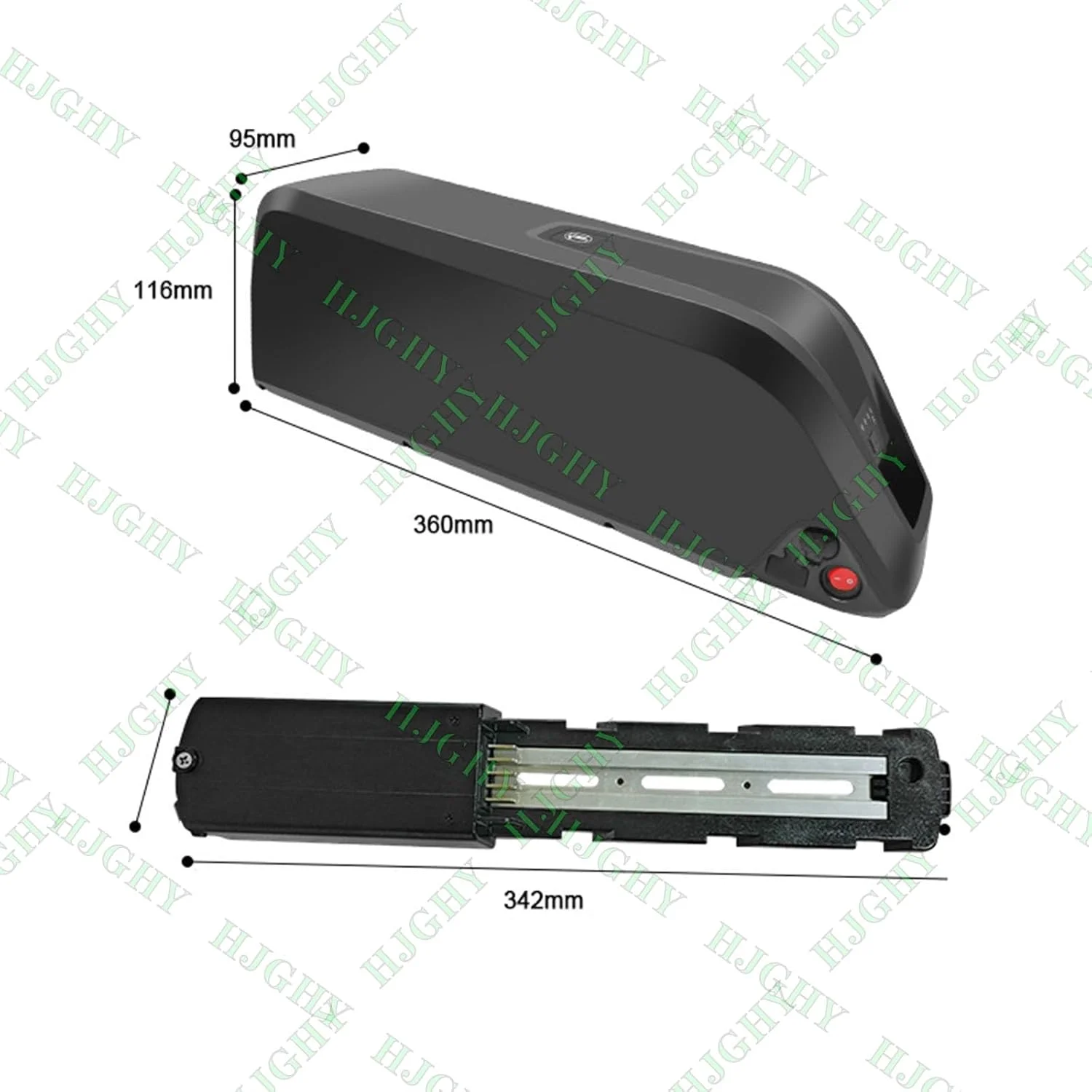باتری لیتیوم-یونی 24 ولت 10 آمپر ساعت 13 آمپر ساعت، باتری‌های دوچرخه برقی 36 ولت 15 آمپر ساعت 17.5 آمپر ساعت، باتری لوله پایین 48 ولت 20 آمپر ساعت 24.5 آمپر ساعت قابل تعویض برای کیت‌های موتور 250 وات - 1100 وات