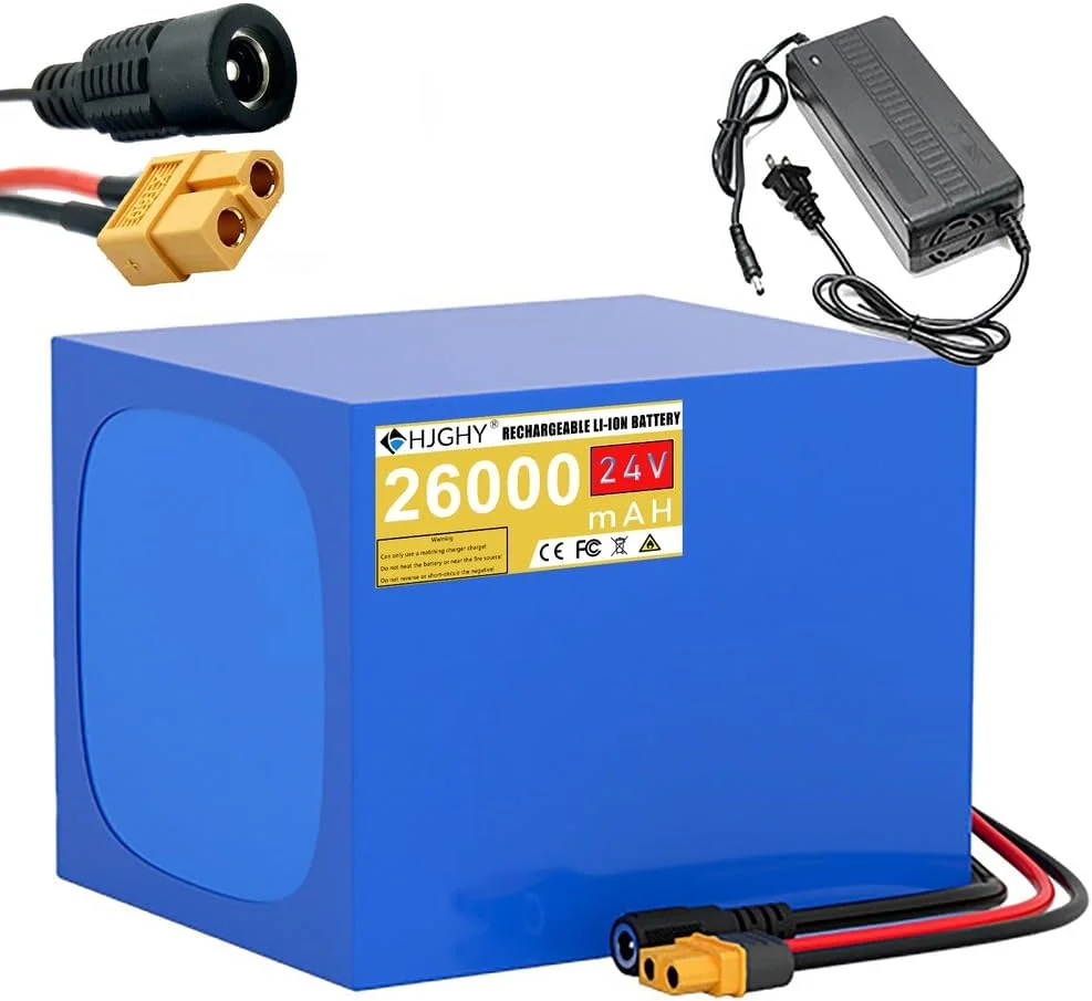 باتری لیتیوم-یونی 12 ولت 30 آمپر ساعت / 24 ولت 26 آمپر ساعت برای پمپ آب و قایق، خروجی جریان بالا موتور 350W-600W به همراه شارژر