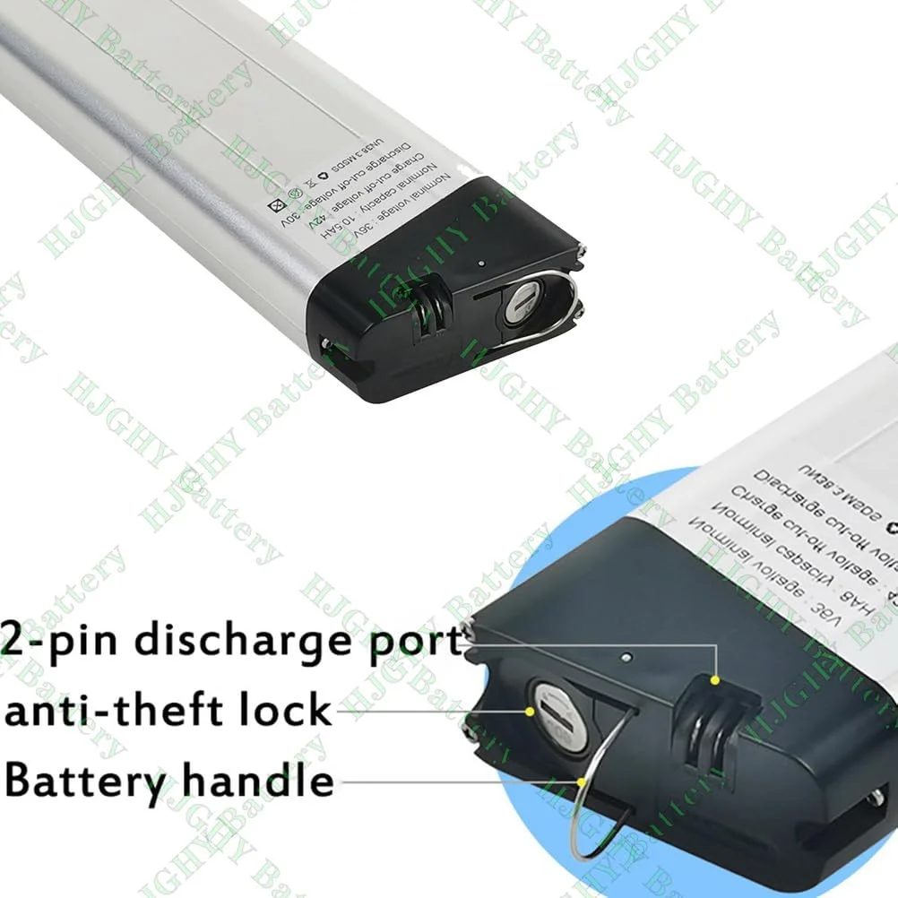 باتری دوچرخه برقی 36 ولت 7.8 آمپر ساعت 9 آمپر ساعت 10 آمپر ساعت تاشو، باتری لیتیومی داخلی 36 ولت برای کیت موتور 0-360 وات، باتری های قابل تعویض 36 ولت با شارژر