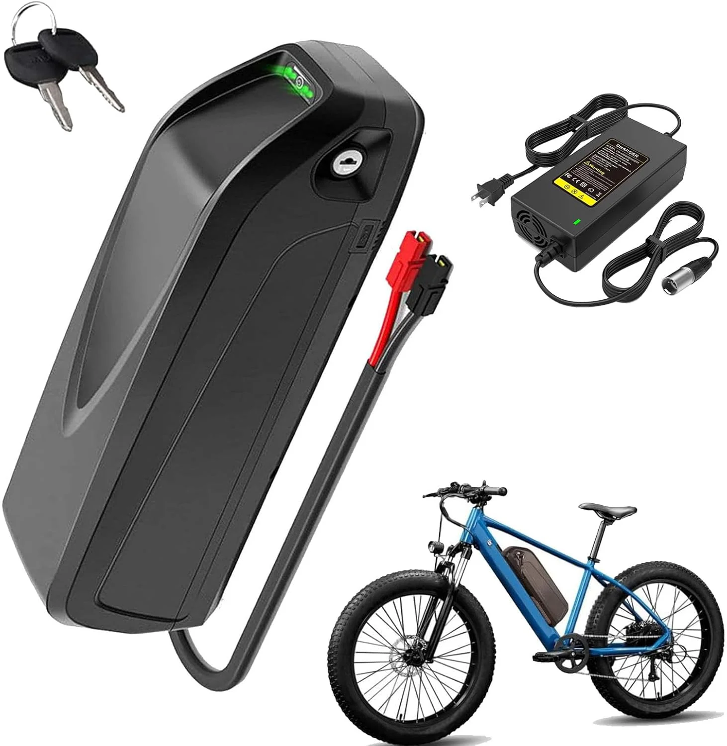 باتری لیتیوم-یونی دوچرخه برقی 48 ولت 24.5 آمپر ساعت 20 آمپر ساعت، باتری 24 ولت 17.5 آمپر ساعت 15 آمپر ساعت، باتری لوله پایین 36 ولت 13 آمپر ساعت 10 آمپر ساعت با پورت USB برای کیت های تبدیل موتور 250 وات - 1100 وات