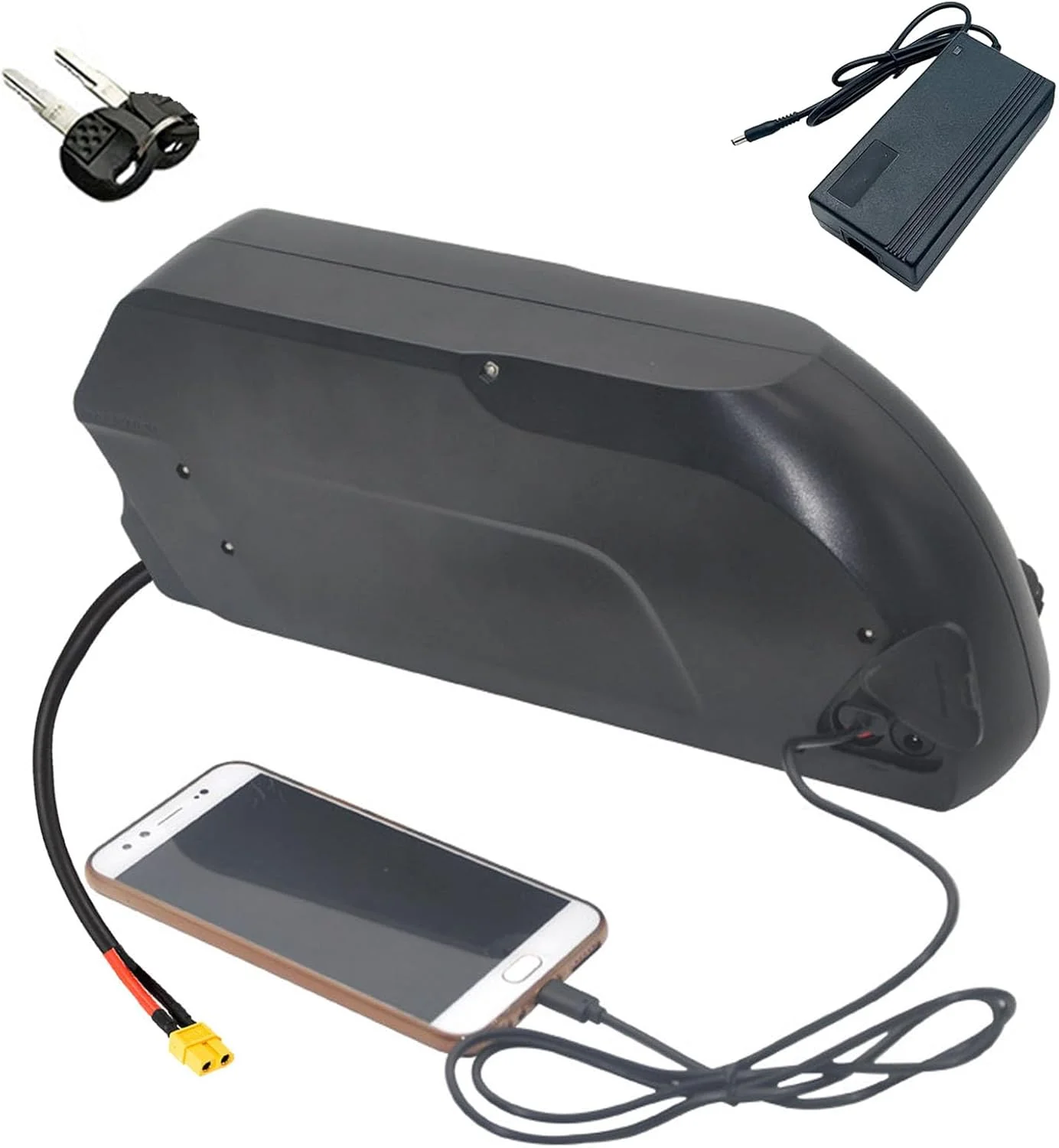 باتری لیتیوم-یونی دوچرخه برقی 48 ولت 17.5 آمپر ساعت 15 آمپر ساعت، باتری لوله پایین 36 ولت 21 آمپر ساعت 12 آمپر ساعت برای کیت موتور 250 وات - 850 وات به همراه دسته