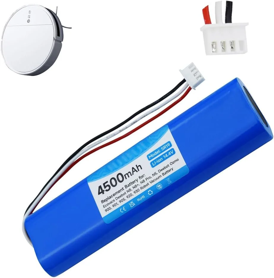 باتری جایگزین 14.4 ولت 4500 میلی آمپر ساعت برای جاروبرقی های مدل N8/N8+/N8 Pro/N5/900/901/905/920/930، باتری لیتیوم یونی 14.4 ولت با برد محافظ BMS