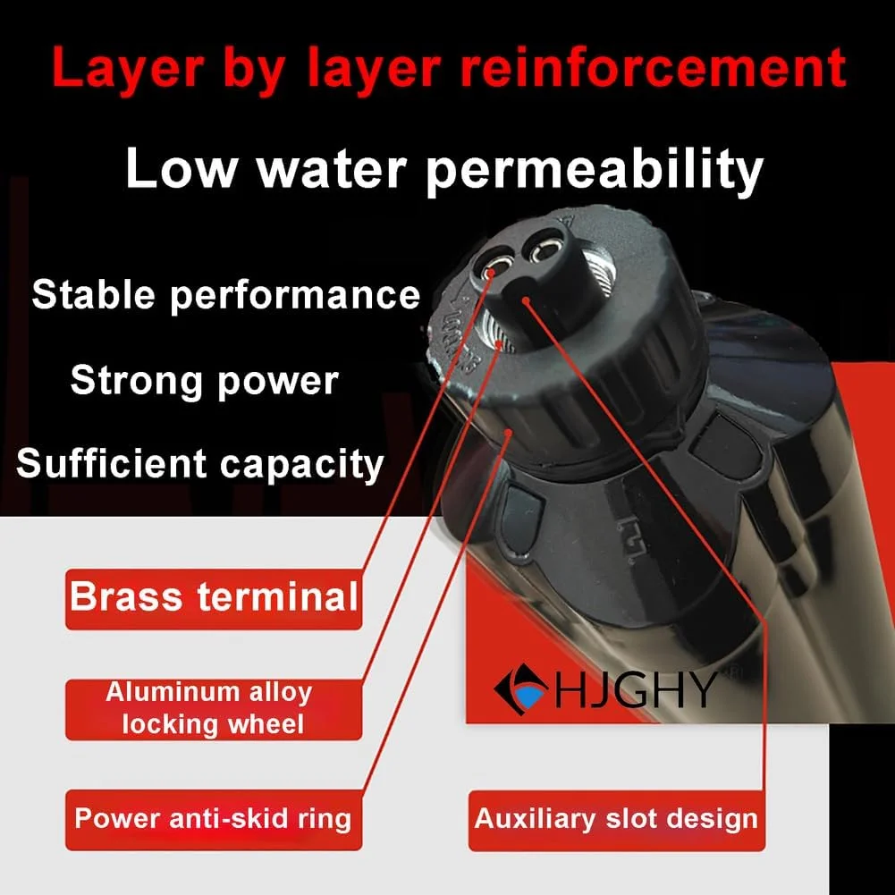 باتری لیتیوم یونی 14.8 ولت 7000 میلی آمپر ساعت / 10000 میلی آمپر ساعت برای قرقره های ماهیگیری برقی، باتری قابل تعویض 14.8 ولت با سیم اتصال برای موتور وینچ برقی 0-150 وات، 14.8 ولت 10000 میلی آمپر ساعت