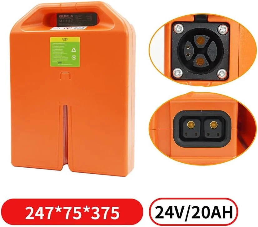 باطری لیتیوم آهن فسفات مناسب برای موتورهای 500 تا 1000 وات، قابل استفاده در پالت تراک برقی 24 ولت 20 آمپر ساعت و 36 آمپر ساعت و همچنین لیفتراک تخلیه و بارگیری 48 ولت 20 آمپر ساعت به همراه دستگیره