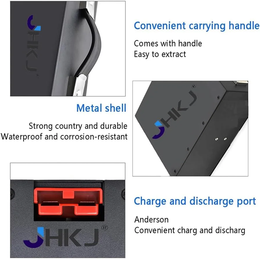 باتری لیتیومی 48 ولت 10 آمپر ساعت 15 آمپر ساعت برای لیفتراک برقی، باتری لیتیومی 48 ولت 20 آمپر ساعت 30 آمپر ساعت برای موتور لیفتراک/حمل کننده برقی 0-1500 وات با دوشاخه اندرسون