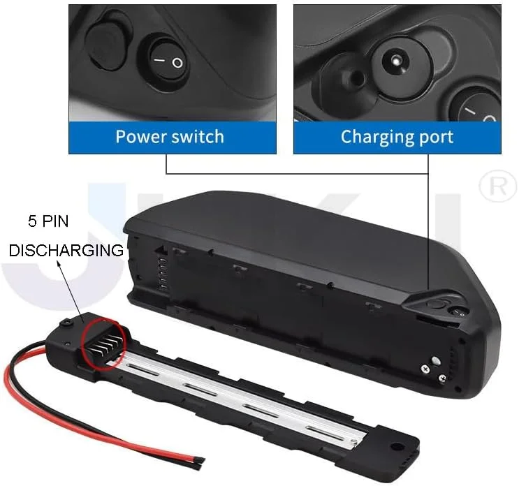 بسته باتری لیتیوم یونی دوچرخه برقی 52 ولت 18 آمپر ساعت، 19.2 آمپر ساعت، 20 آمپر ساعت، 22.5 آمپر ساعت، 24 آمپر ساعت، 25 آمپر ساعت، 60 ولت 18 آمپر ساعت، 20 آمپر ساعت، 72 ولت 15 آمپر ساعت Downtube برای کیت تبدیل دوچرخه برقی 0-1300 وات، Anderson، 52V22.5Ah