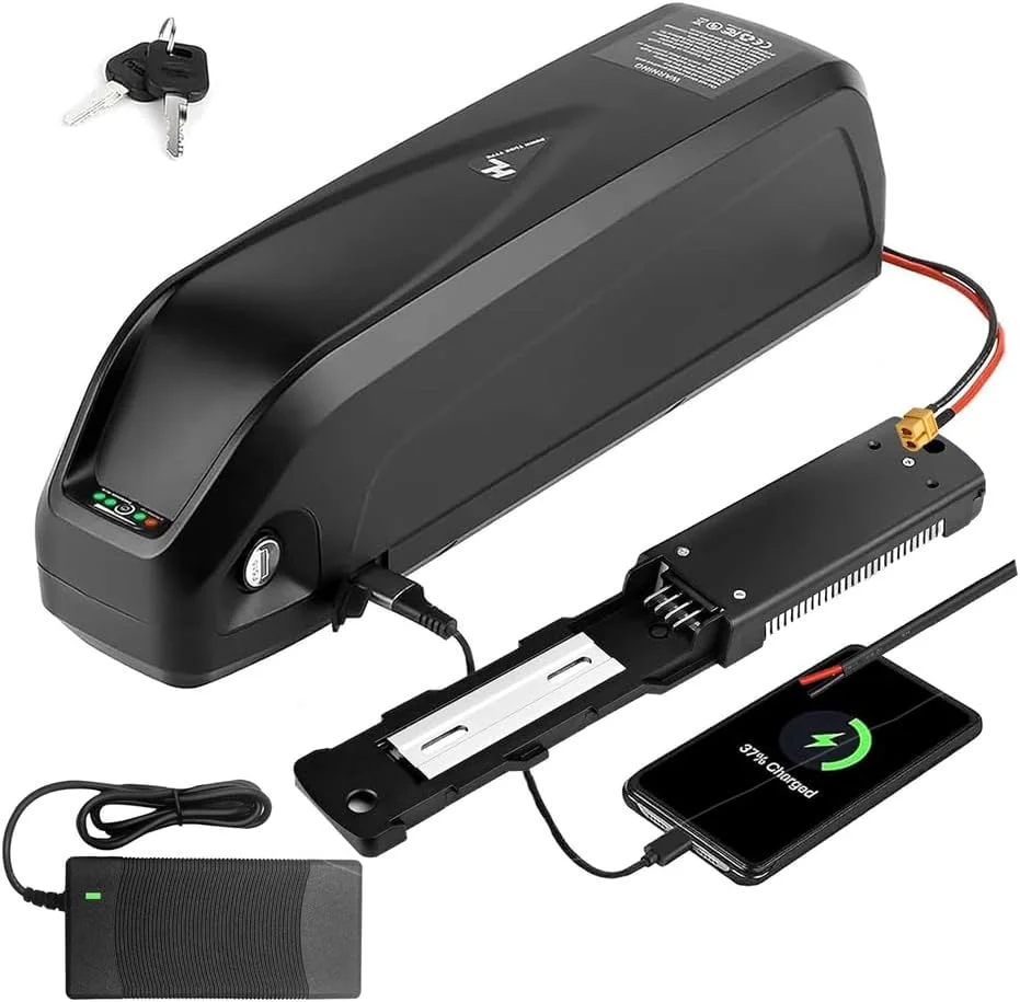 باتری لیتیوم-یونی دوچرخه برقی 52 ولت 10 آمپر ساعت، 15 آمپر ساعت، 18 آمپر ساعت، 20 آمپر ساعت، 25 آمپر ساعت مناسب برای موتورهای دوچرخه کوهستانی 250 وات، 750 وات، 1000 وات، 1300 وات