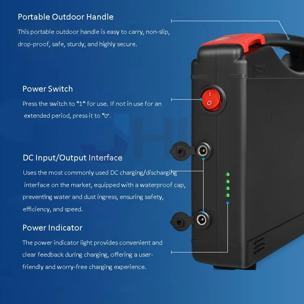 بسته باتری لیتیومی قابل حمل 12 ولت با ظرفیت بالا برای روشنایی، دوربین و صدا
